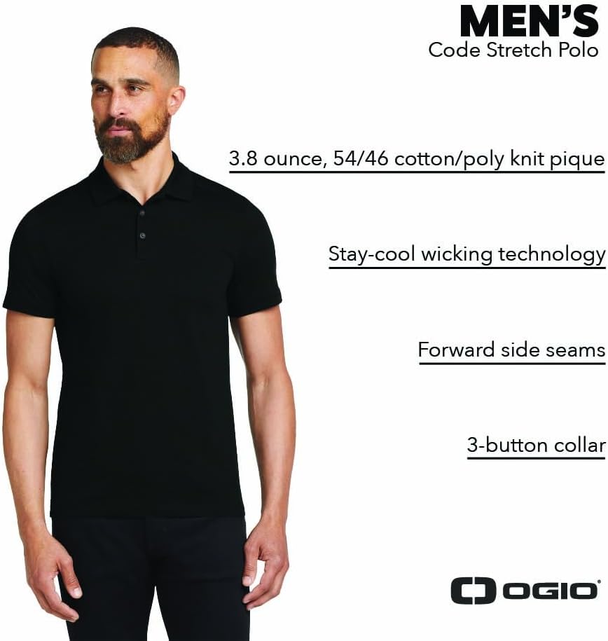 OGIO Unisex Code Stretch Polo | Moisture Wicking Polo Shirt for Men & Women, Athletic Golf Clothing, Summer Work Shirt - Image 2