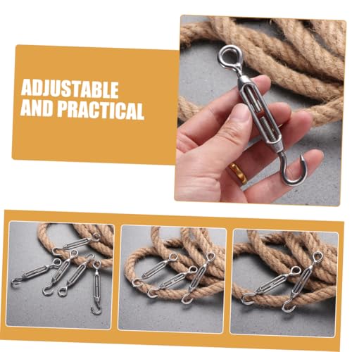 KOMBIUDA 5pcs Tensores de Acero Inoxidable con Ganchos de Alta Resistencia para Cables y Tensores de Sombra miniatura 3