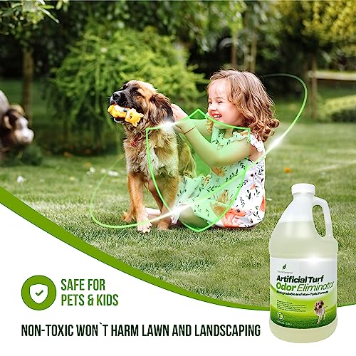 Natural Elements Artificial Turf Odor Eliminator | Enzyme Odor Control | Non-Toxic | Dog, Cat, Urine, & Feces | Unscented, Non- Masking (1 Gallon) #TOP3