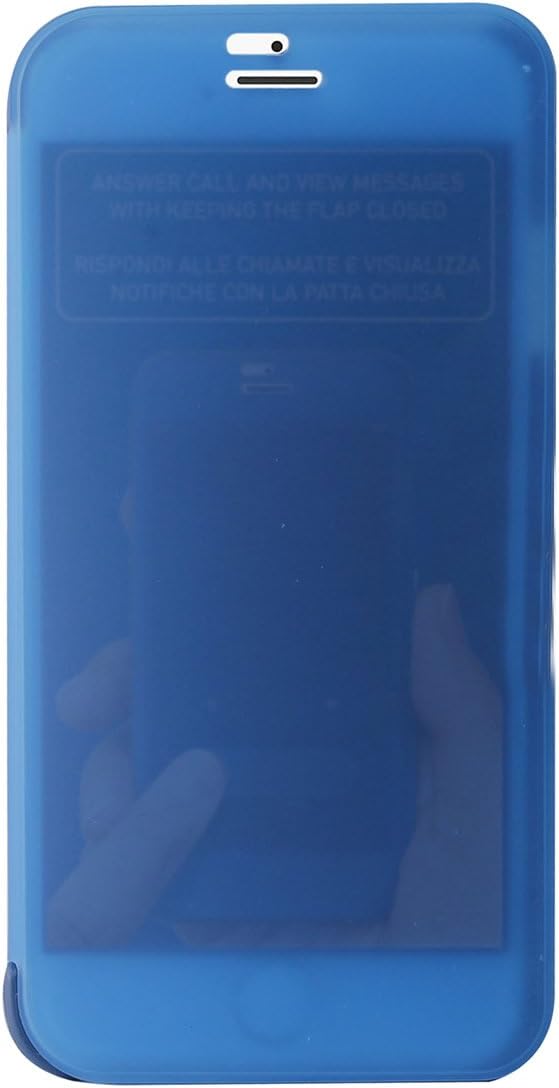 Close-up of the Puro Sense Cover's transparent front flap with text indicating its quick view funcionalitat.