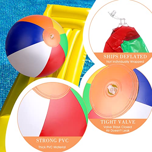 Abeillo Wasserball Aufblasbar, 2 Stück Bunt Strandball Aufblasbare Wasserbälle, 13 Zoll Inflatable Strandbälle, Schwimmball, Wasserball für Beach Balls Pool Party - Kinder und Erwachsene