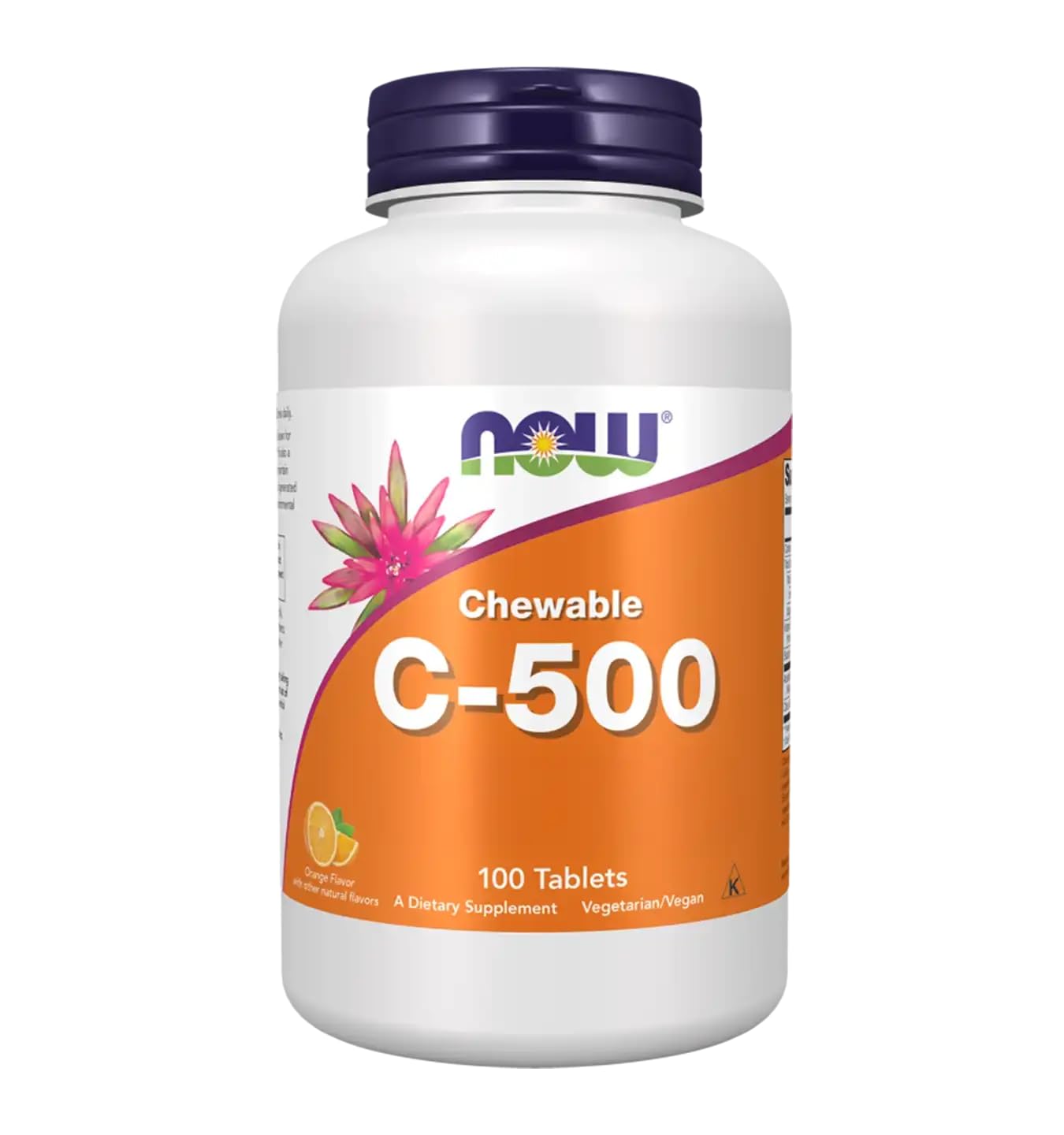 NOW Foods Vitamin C-500 Chewable Orange 100 Chewable Tablets