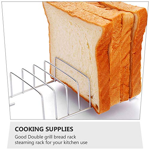 UPKOCH Rodada Titular Cozinha Rack de Pão Torradas 8 Fatia de Furos de Resfriamento Grade Acessórios