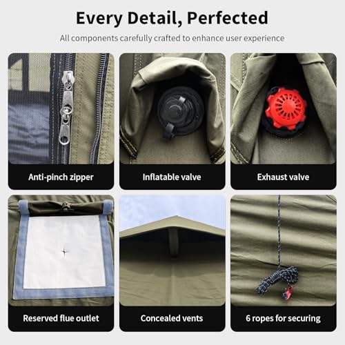 Carpa inflable de camping resistente al viento y lluvia miniatura 6