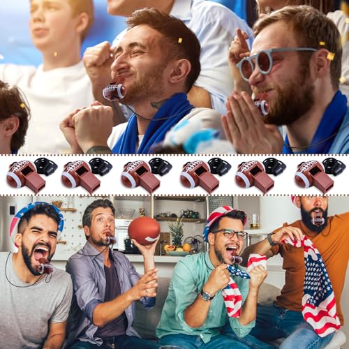 Rotatingpals 24 or 40 Pcs Baseball Football Soccer Sport Whistles Stadium Sporting Party Favor Noisemakers with Lanyard for Events Team Noise Whistles Loud Sound Party Acc (24 Pcs,Football) by Rotatingpals - Image 4