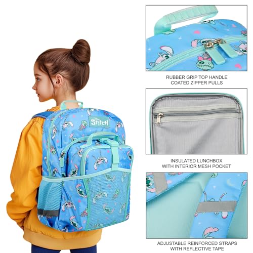 Bioworld Disney's Stitch 2-Piece 16" Premium Youth Backpack & Lunch Kit Set For Girls4