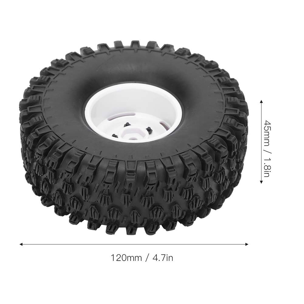 SIXRUN Set di Ruote RC da 4 Pezzi Pneumatici in Plastica da 1,9 Pollici con Diametro di 120 Mm per Ruote Fuoristrada RC in Scala 1/10 per Fuoristrada RC (Rosso