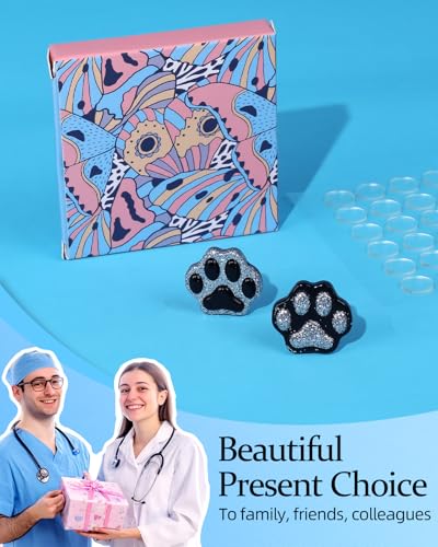 Image of Plifal Xray Markers with Lead Initials Paw - X-ray Markers Glitter Black & White Resin Radiology with Letter Include Reusable Adhesive Tape to Nurse Radiologist Badge Reel Buddy, Easy to Identify
