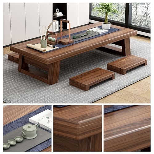 Table basse japonaise en bois massif idéale pour espace yoga - 6