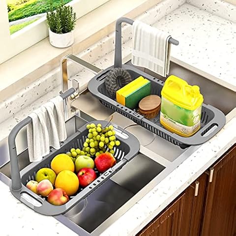 NCKIHRKK 2 Piezas Colador para fregadero - Organizador de fregadero ajustable Cover