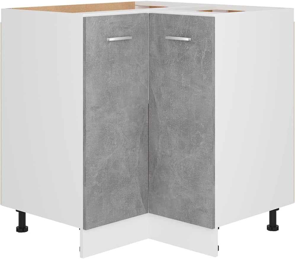 vidaXL Kitchen Cabinet Home Kitchen Equipment Indoor Furniture Appliance Storage Shelf Organiser Morden Cupboard Concrete Grey Chipboard