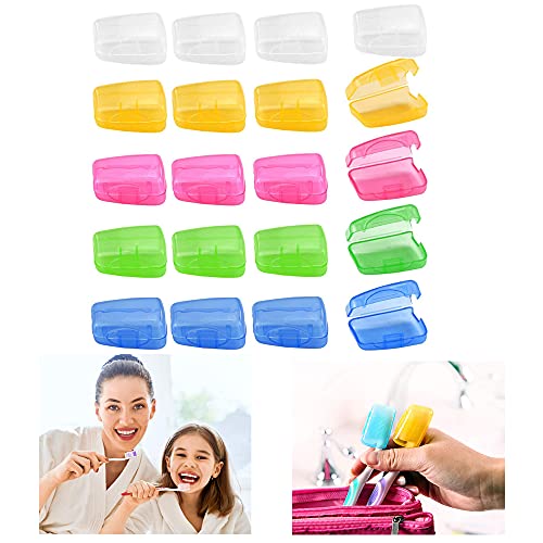 20 Pack Travel Toothbrush Head Covers, Portable Toothbrush Caps Case Protector, Toothbrush Protective Case for Home and Outdoor