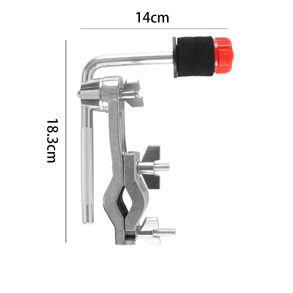 Pince De Montage pour Batterie, Tige De Bras en L, Bras De Cymbale Chromé avec Support De Support, Accessoires pour Instruments De Percussion, Rouge