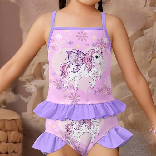 Image of Girls Kids Rash Guard Sets 3 Pieces Tankini Bathing Suit Swimwear Long Sleeves Swimsuit for 3-8 Years