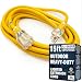 15-ft 12/3 Heavy Duty Lighted SJTW Indoor/Outdoor Extension Cord by Watt's Wire - Yellow 15' 12-Gauge Grounded 15-Amp Three-Prong Power-Cord (15 foot 12-Awg)