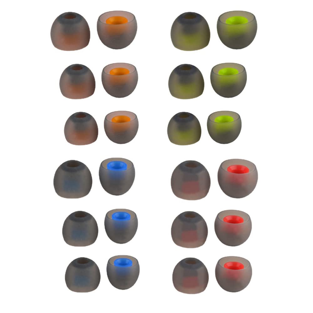 Earbuds Replacement Tips,12 Pair Ear Bud Tips Earphone Tips Replacement Noise Cancelling Earpad Silicone Earbuds Replacement Ear Buds for Noise Isolation Soft Cushion Cover