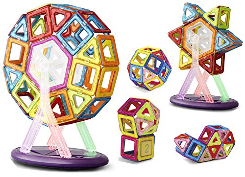 Keten Magnetische Bausteine 52 Teile-Bausteinen Bausatz Konstruktion  Verbessertes magnetisches Bau Stapelset Lernspiel für Kinder über drei Jahren