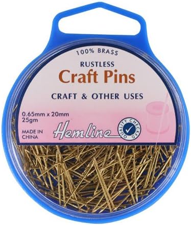 Hemline H712 Nickle Plated Brass Rust Proof Craft Pins 20mm 25g Approx 450pk