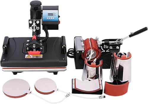 Máquina combinada de prensa de calor 8 en 1, impresora de sublimación Máquina de transferencia de calor para tapa taza placa camisetas botella