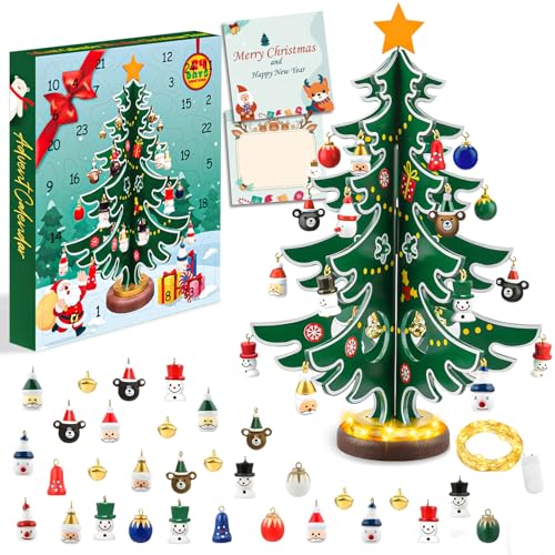 FFZZKJ Adventskalender 2025 Kinder mit Mini Lichterkette 24 Tage...