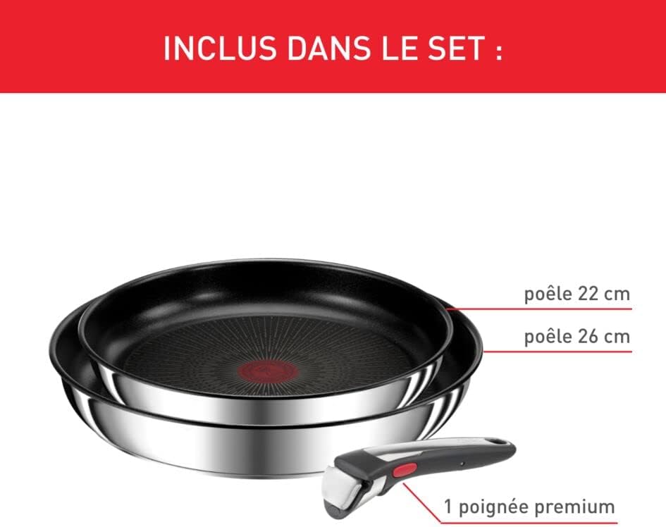 Poêle Ingenio antiadhésive avec poignée amovible vue produit