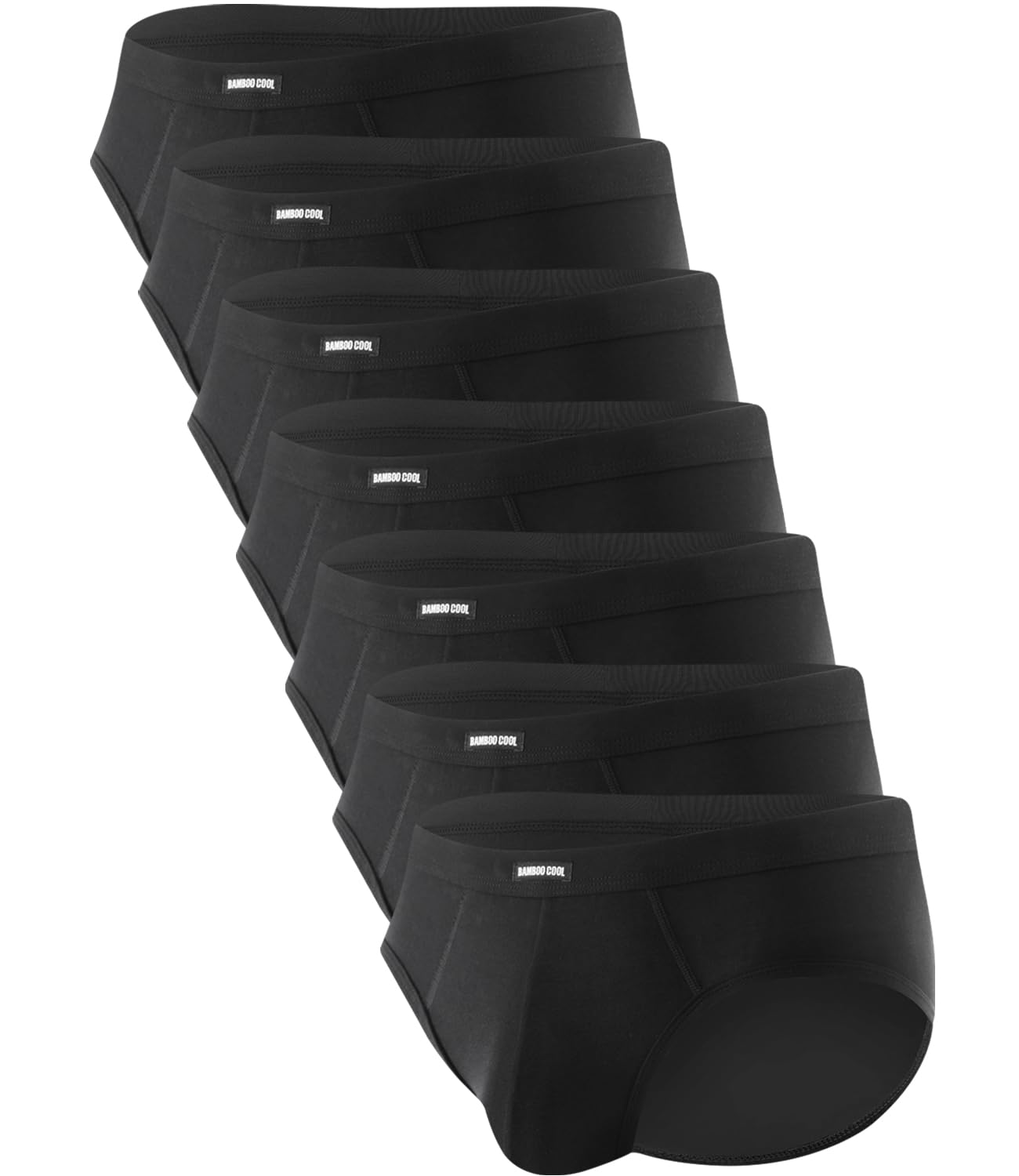 BAMBOO COOL Men's Tagless Briefs Coverd Waistband Comfort Soft Underwear with Contour Pouch Breathable Underpants, Multipacks