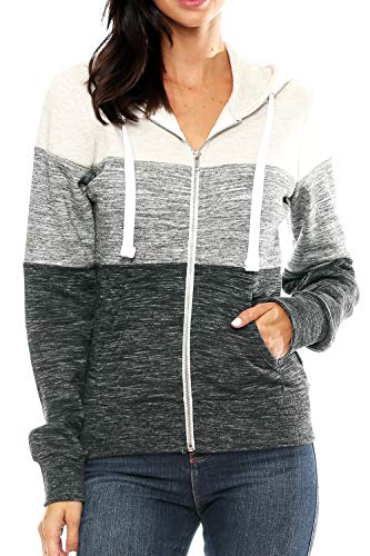 Womens Active Long Sleeve Fleece Zip Up Hoodie (X-Large, C2 Oatmeal)