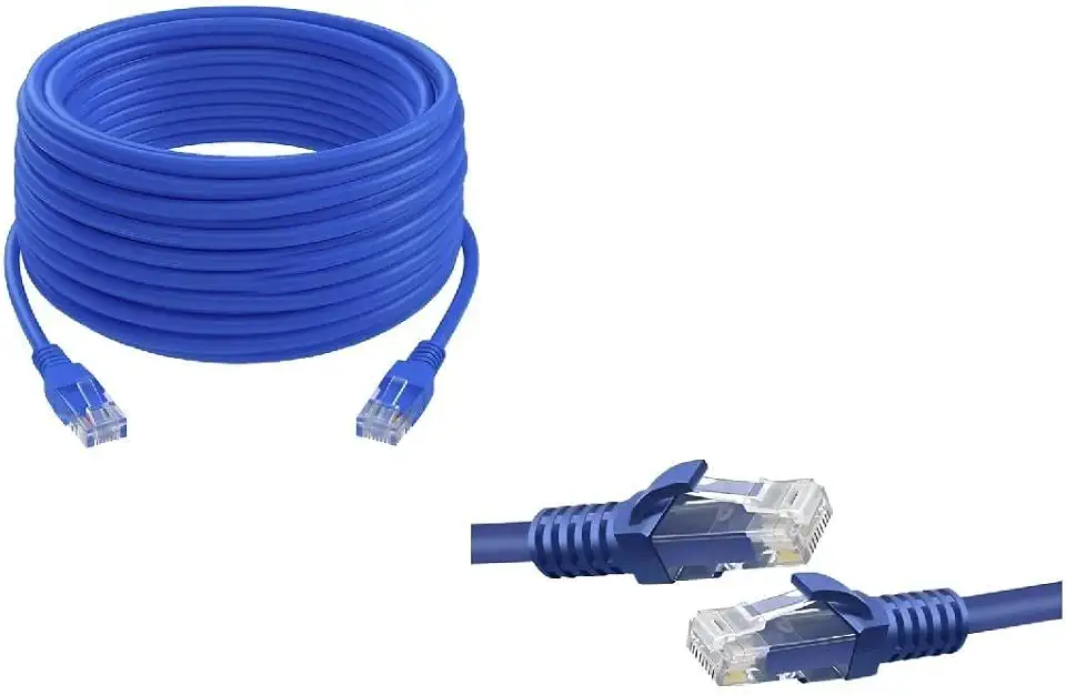 Cabo de Rede Ethernet Cat5 | Patch Cord 10 Metros | Azul | Conectores RJ45 (Macho 8 Vias - 5e) | Capa PVC | Internet Alta Velocidade | Cabo Flexível 10 mts Injetado | Testado | Certificado | Pronto