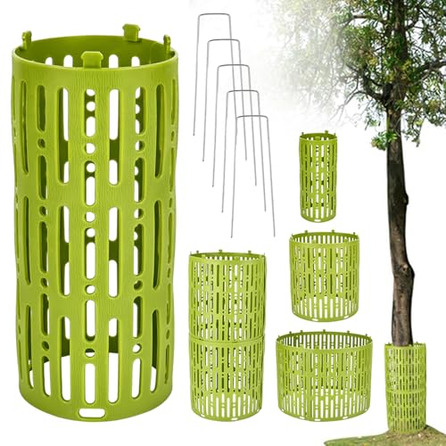 Protezione multifunzionale per alberi: 12 piante di protezione per corteccia e 12 chiodi a forma di U; questo DMJJSD protettore per alberi protegge alberi, fiori, piante, verdure e piantine. Impedisce efficacemente che gli animali mordicchino foglie e corteccia e protegge tronchi e tronchi dai danni causati da attrezzi da prato e da giardino