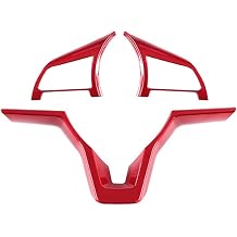 MAXDOOL Red Steering Wheel Cover Sequins Frame Trim for Nissan Rogue Altima Sentra Kicks Leaf Versa Interior AccessoriesRed