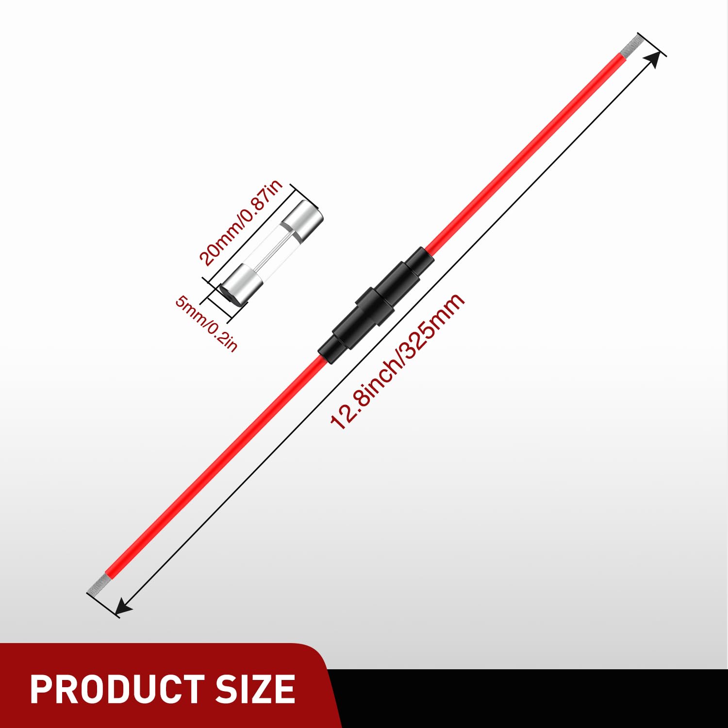 Nilight 150PCS Fast Blow Glass Fuses with 10PCS 5x20mm Inline Holder Screw Type16AWG 250V 0 1A 0 2A — view 9