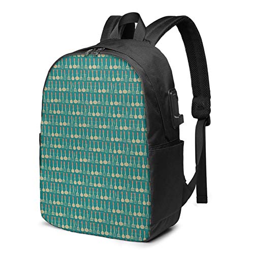 WEQDUJG Mochila Portatil 17 Pulgadas Mochila Hombre Mujer con Puerto USB, Batidor de Utensilios de Cocina Colgante Mochila para El Laptop para Ordenador del Trabajo Viaje