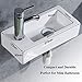 Gimify Bathroom Corner Sink, Mini Wall Mount Sink Toilet Vessel Sink Ceramic White for Small Bathroom, Left Hand