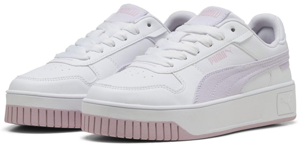 PUMA Carina Street Beach Florals JR Sneaker, White-Lilac Frost-Rose Mauve, 4.5 UK