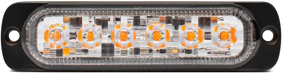 Pro LED 306A 19 Flash Patterns Surface Mount Low Profile Clear Lens, Amber LED Warning Light - 12 Volt DC