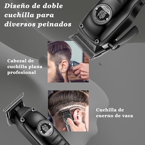 KEMEI 1827 - Cortapelos profesional para hombres, recortador de barba eléctrico con hoja en T sin hueco, juego de cortadoras y recortadoras inalámbricas con pantalla LED para regalos para hombres - imagen 2