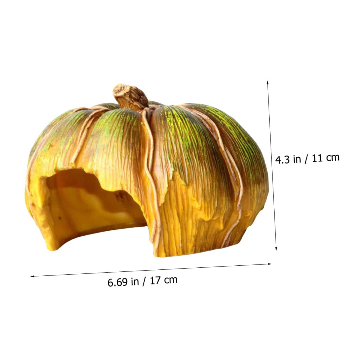 Alipis Grotta Decorativa Per Acquario Zucca Accessorio Per Acquario in Resina Decorazione e Per Pesci e Gamberetti Paesaggistico Per Acquari Piccoli e Compatti