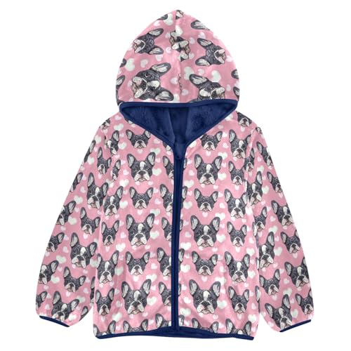 Cute Dog Puppy Heart Boys Fleece Coat,Children's Zip-Up Hoodie Jacket,Baby Warm Fashion Outerwear 3-10T,A113448
