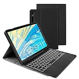 Teclado desmontable y 3 ángulos de visión ajustables: el teclado se fija magnéticamente a la cubierta y se puede quitar directamente si no lo necesitas. Además, hay 3 ranuras antideslizantes para ajustar los ángulos de visión en la cubierta.