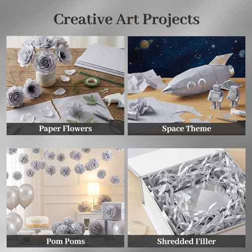 Image of Koogel 330 Sheets Silver Tissue Paper, 14 X 10 inches