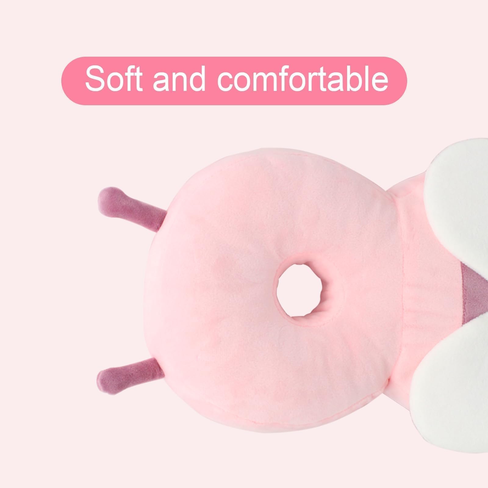 Protector de Cabeza para Bebés, Almohadilla Protectora Ajustable Contra Impactos, Suave y Transpirable, Adecuada para Bebés que Gatean de 4 y 36 Meses (Rosa)
