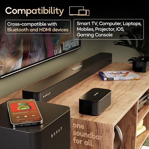 Boult Newly Launched X625 5.1ch Dolby Digital 625W Bluetooth Soundbar with Down-Firing Subwoofer Surround Sound Home Theatre, Dedicated DSP, USB/HDMI/AUX & Optical Fiber Connectivity Speaker for TV 9 51XYhQRNHHL