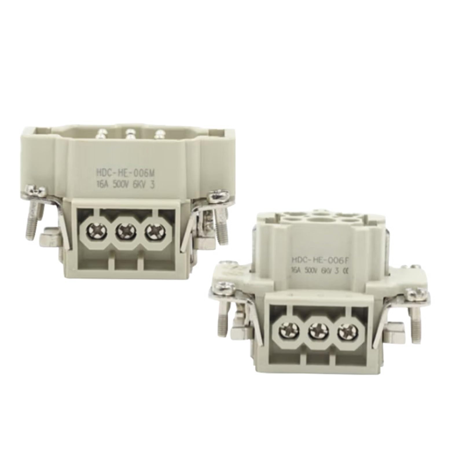 Connecteur robuste HDC-HE femelle 6 cœurs anti-vibration pour câblage machine 500V