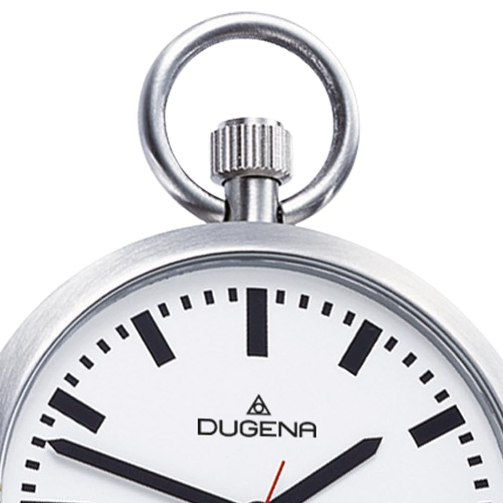Dugena Herren-Taschenuhr 4288025-1 Lepine, Quarz, weißes Zifferblatt, Edelstahlgehäuse, Mineralglas, inklusive Kette