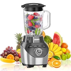 Professional Blender with 1200 Watts and 64 oz Glass Jar Kitchen Countertop Blender for Shakes and Smoothies with High Speed Total Crushing Smoothie Blender Black for Smoothies Frozen Drinks