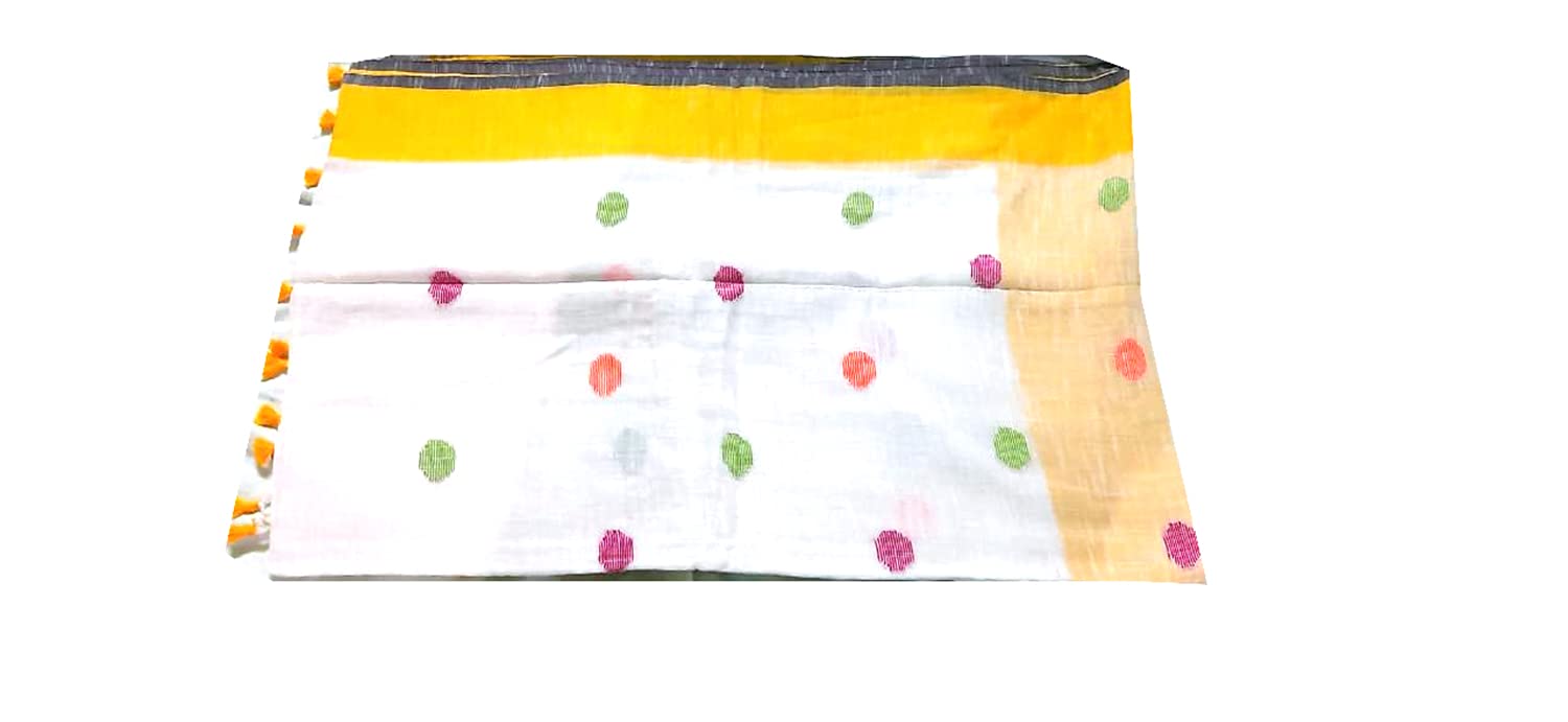 RC Women Kanchipuram Handloom Cotton Sarees (White_6.3 Meter) RC51