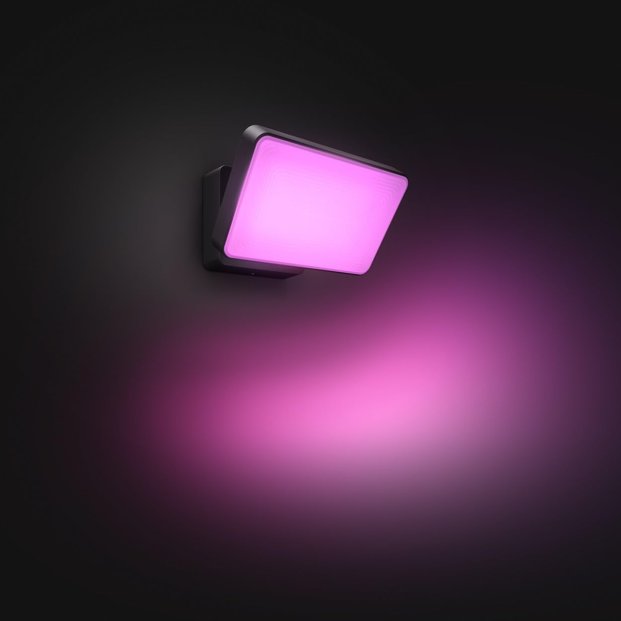 Philips Hue White & Color Ambiance Discover Outdoor Flutlicht (2.250 lm), dimmbare Wandleuchte für das Hue Lichtsystem mit 16 Mio. Farben, smarte Lichtsteuerung über Sprache oder App, schwarz