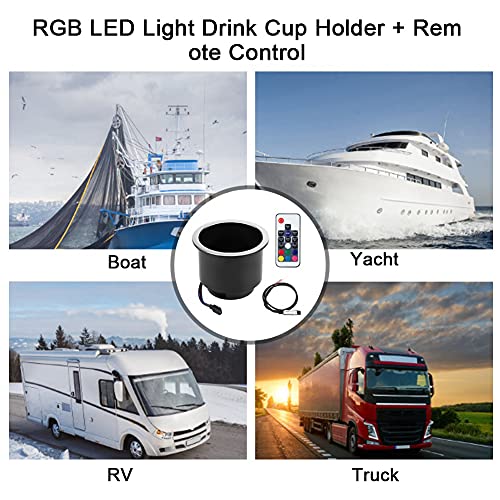Portavasos LED RGB con control remoto para carro miniatura 2