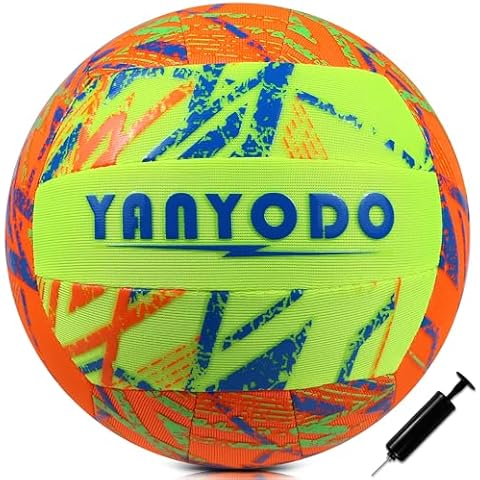 YANYODO Swimming Pool Waterproof Beach Volleyball, Soft Indoor Outdoor Size 5 Volleyball with Pump for Teenagers Adults Swimming Pool Beach Games to Play Cover