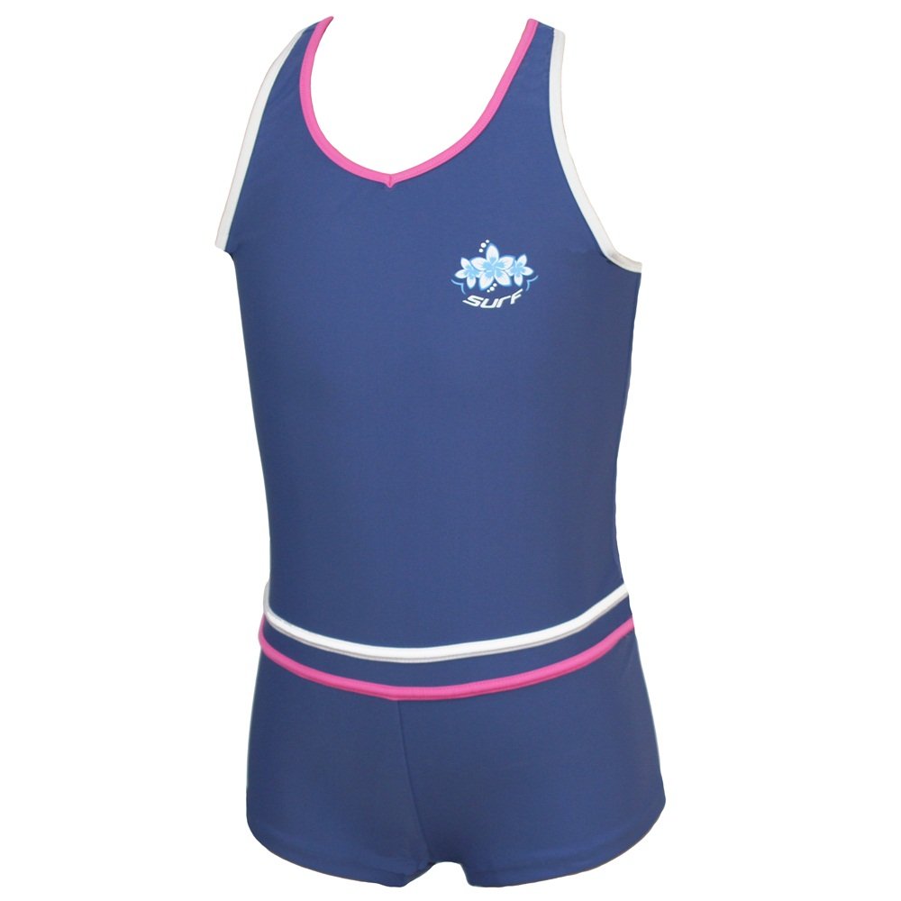 Kidz Swimmers Girls Marlin Blue Boyleg Swimming Costume - Size 9-10 Years
